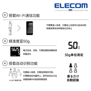 ELECOM 宜丽客 HCS-WFS01 体脂秤 (白色)