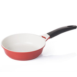 LOCK&LOCK 乐扣乐扣 LCA2203D 陶瓷平底不粘煎锅 红色 20cm