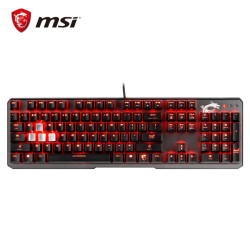 MSI 微星 GK60 104键 红色背光机械键盘 Cherry青轴