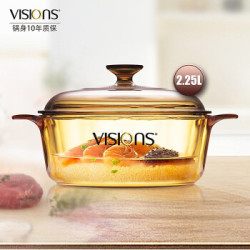 康宁(VISIONS)单锅特价 晶彩透明玻璃汤锅 2.25L锅