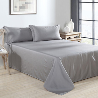 然牌 全棉床单 纯棉60支高支高密床上用品床单单件 银灰色 230*250cm