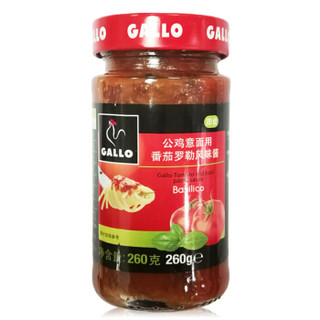 西班牙进口 公鸡（GALLO）公鸡意面用番茄罗勒风味酱260g　意大利面番茄罗勒风味调味酱 *6件