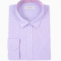 InteRight 男士长袖衬衫 (浅紫色、L)
