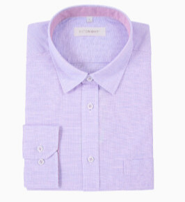 InteRight 男士长袖衬衫 (浅紫色、L)