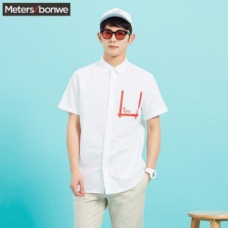 Meters bonwe 美特斯邦威 男士短袖衬衫