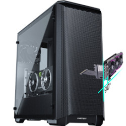 追风者(PHANTEKS) P400 Air 黑色垂直显卡版 ATX台式温控电脑主机箱(强化散热面板/支持360水冷背线/配风扇)