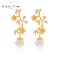 CHERRY CHAU  金枝叶简约设计磨砂珠项链女 金色