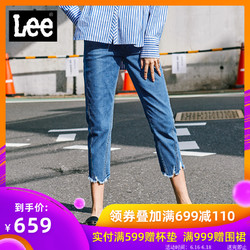 Lee商场同款优形丹宁女款新款标准修身小直脚牛仔裤LWZ4014EK10P