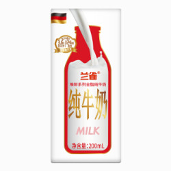 兰雀(Lacheer) 德国原装进口 全脂纯牛奶 早餐奶 3.6g/100ml原生优蛋白 200ml*24盒整箱装