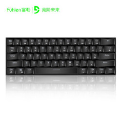 富勒(Fuhlen) G610机械键盘 Cherry樱桃轴 有线/无线双模游戏办公键盘 61键背光 黑色(蓝牙有线双模) 红轴