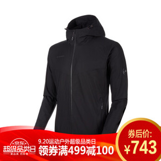 猛犸象 Mammut 轻量弹性简约修身软壳夹克1011-00321 黑色 XL