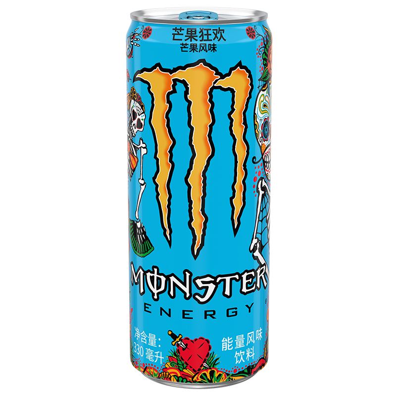 monster魔爪芒果狂欢能量风味饮料果味330ml24罐整箱装