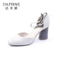 Daphne/达芙妮 达芙妮春夏新品一字扣高跟方头踝带女单鞋1018102005 *2件
