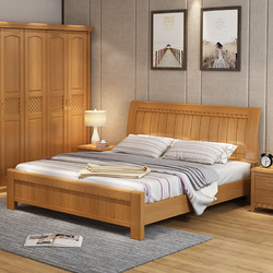 天惠子 床 实木床1.5米中式现代1.8米双人床卧室家具