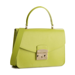 FURLA 芙拉 METROPOLIS系列 女士翻盖手提斜跨包 玫红/芥末绿