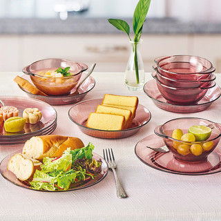 康宁餐具碗碟套装家用水果盘玻璃碗礼品盘子创意沙拉碗菜盘餐盘