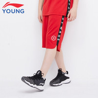 LI-NING 李宁 YKSP055 儿童运动短裤2019夏季新款 (公牛红、150、男)