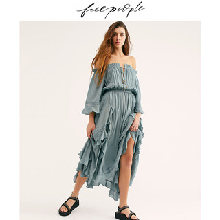 free people 五分袖连衣裙52649753 黑色 XS  