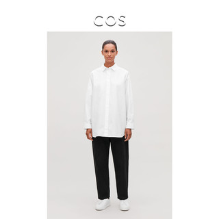 COS 侧系扣大廓形长袖衬衫 (白色、M)