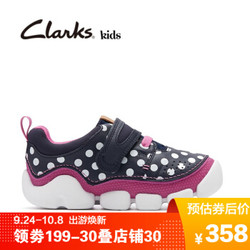 Clarks其乐童鞋男女童运动鞋儿童超轻皮鞋糖糖龙Leap Sky Inf 海军蓝 24