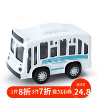知识花园 儿童玩具车合金车回力车宝宝双层巴士玩具公交汽车玩具仿真模型 单层巴士合金回力 白色