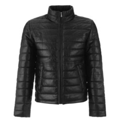 Trussardi Jeans 杜鲁萨迪 52S06XX 男士黑色羊皮革夹克外套