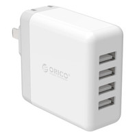 ORICO 奥睿科 多口智能充电器头一拖插式插座 4口USB充电头 白色