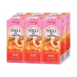 马来西亚进口 日本POKKA 鲜活蜜桃冰红茶 250ml*6瓶超值分享装 *8件