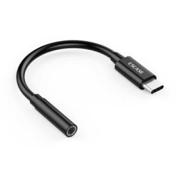 ESCASE Type-C转3.5mm 耳机转接头 钢琴黑