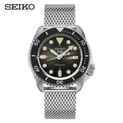 精工(SEIKO)手表 2019新品新盾牌5号系列100米防水自动/手动上链优雅米兰带黑水鬼运动机械男表 SRPD73K1