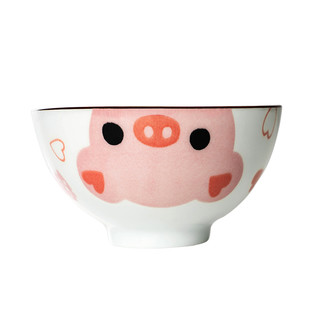 和彩 日式小碗陶瓷碗 4.5英寸 卡通小猪