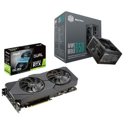 ASUS 华硕 DUAL-RTX2070 Super-O8G-EVO 显卡 + 酷冷至尊 MWE 650W 电源