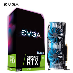 EVGA GeForce RTX 2080 Black GAMING 8G显存1710MHz 14000MHz爆款游戏显卡