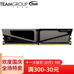 十铨(Team) 火神系列DDR4 2666 3000 8G台式机内存条8G低高度质比冥神 *2件