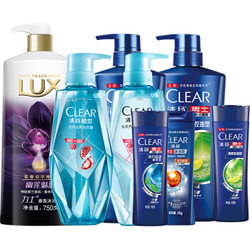清扬、力士洗发水和沐浴露 （共9瓶、共2.985L） +凑单品
