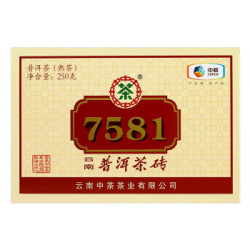 中茶 云南普洱茶 7581 標桿熟茶磚 250g *3件