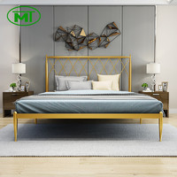 北欧铁艺床简约现代铁艺床1.5米1.8米双人床1.2米单人床金色铁床