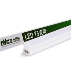雷士（NVC）雷士照明1.2米LED灯管T5无影灯管一体化T5支架套装14W正白光6500K