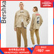 Bershka 巴适卡 01434111742 情侣装工装牛仔夹克外套