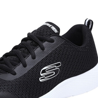 斯凯奇（Skechers）时尚绑带运动 男童简约舒适透气休闲鞋 98121L 黑色/白色 35