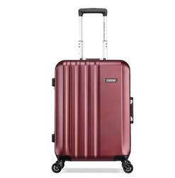 美旅铝框拉杆箱 经典升级款行李箱男女商务耐磨行李箱万向轮旅行箱 21英寸密码箱TH6酒红色