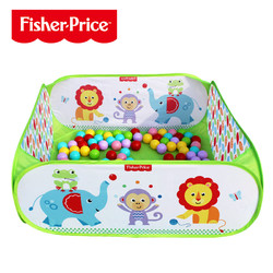 费雪Fisher-Price 宝宝球池套装(婴幼儿童海洋球游戏围栏 内含100个玩具球)绿色F0317-2 *2件