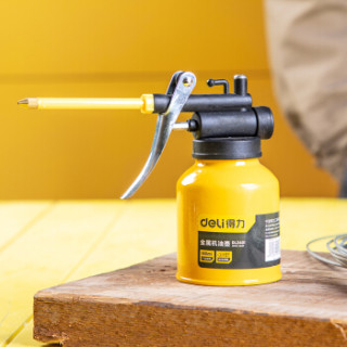 得力(deli) 金属机油壶润滑油机油枪金属长嘴高压尖嘴手动注油壶加油