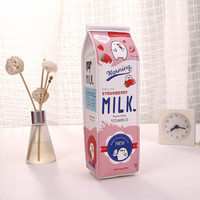 移动专享、值友专享：芬菲文创 牛奶盒笔袋 粉色草莓 20cm