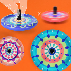 mideer 弥鹿 儿童经典铁皮回转陀螺手动旋转玩具