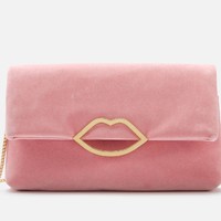 LULU GUINNESS Half Covered Lip Velvet Issy女士单肩包