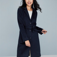 Gap 盖璞 383382 女士翻领羊毛混纺大衣