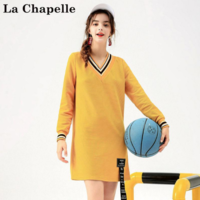 La Chapelle 拉夏贝尔 20010710 女士V领撞色连衣裙 *3件
