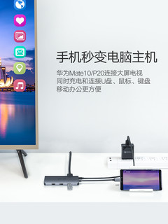 绿联苹果电脑转换器typec扩展坞macbookpro笔记本usb转接头转HDMI网线接口vga网卡通用华为p20手机读卡器配件