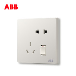 ABB 轩致 一开五孔带开关插座 AF225 *10件
